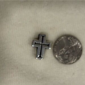 James Avery sterling silver incised cross pendant with hidden bail opening